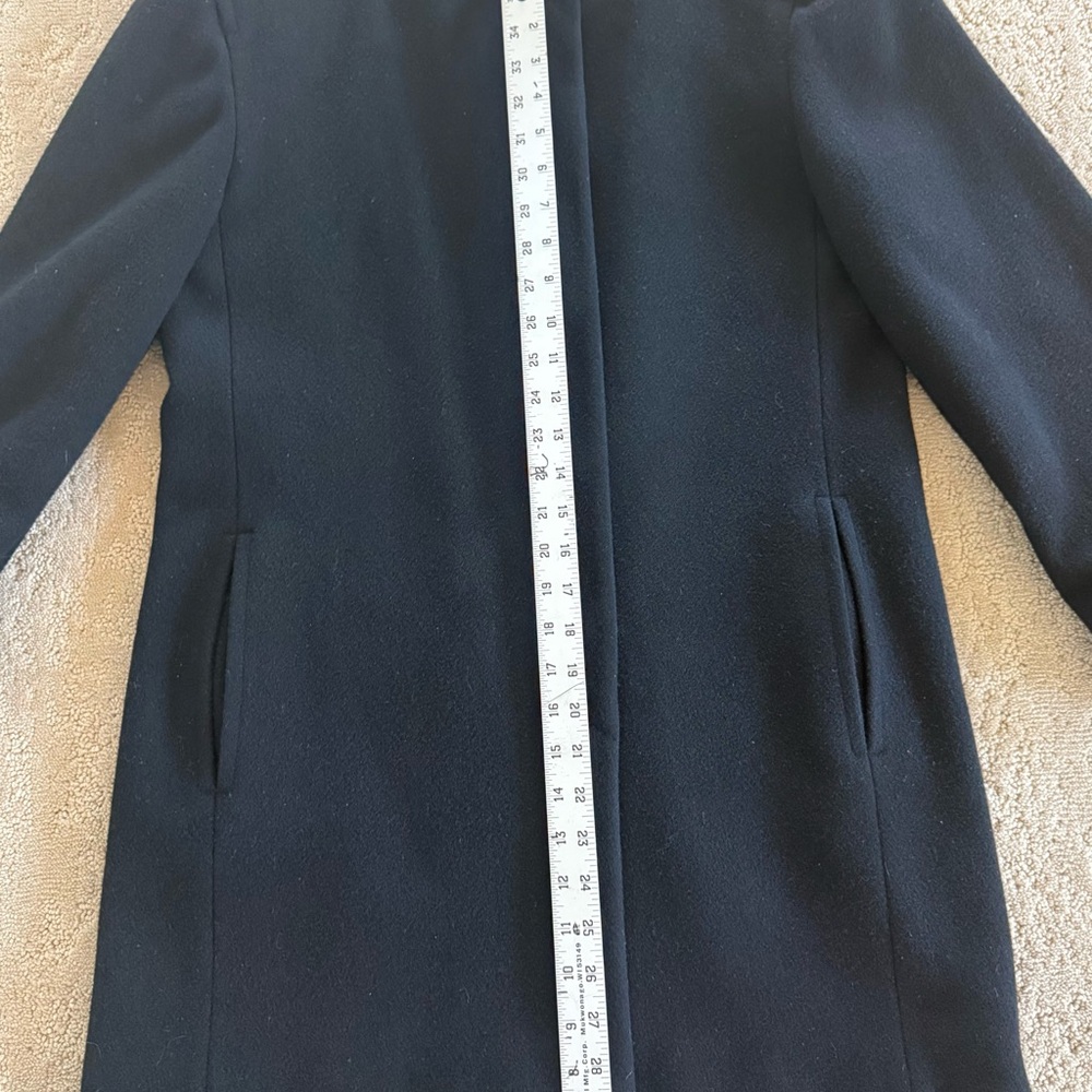 Jaeger Black Wool Coat 8 Made in Great Britain Minimalist - Picture 4 of 8
